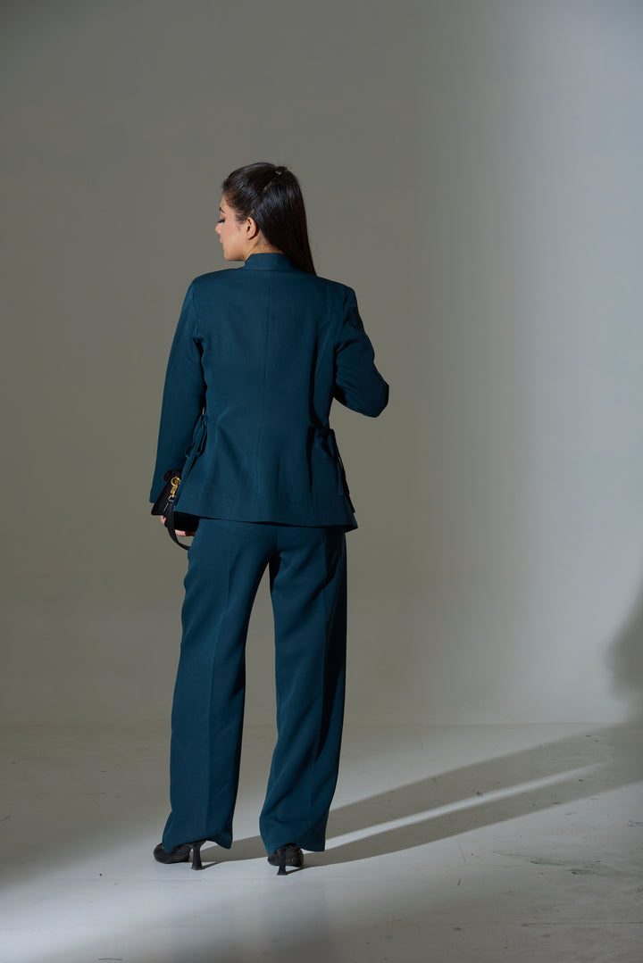 Model wearing 3 piece set(Blazer, Waist coat and Pants)
