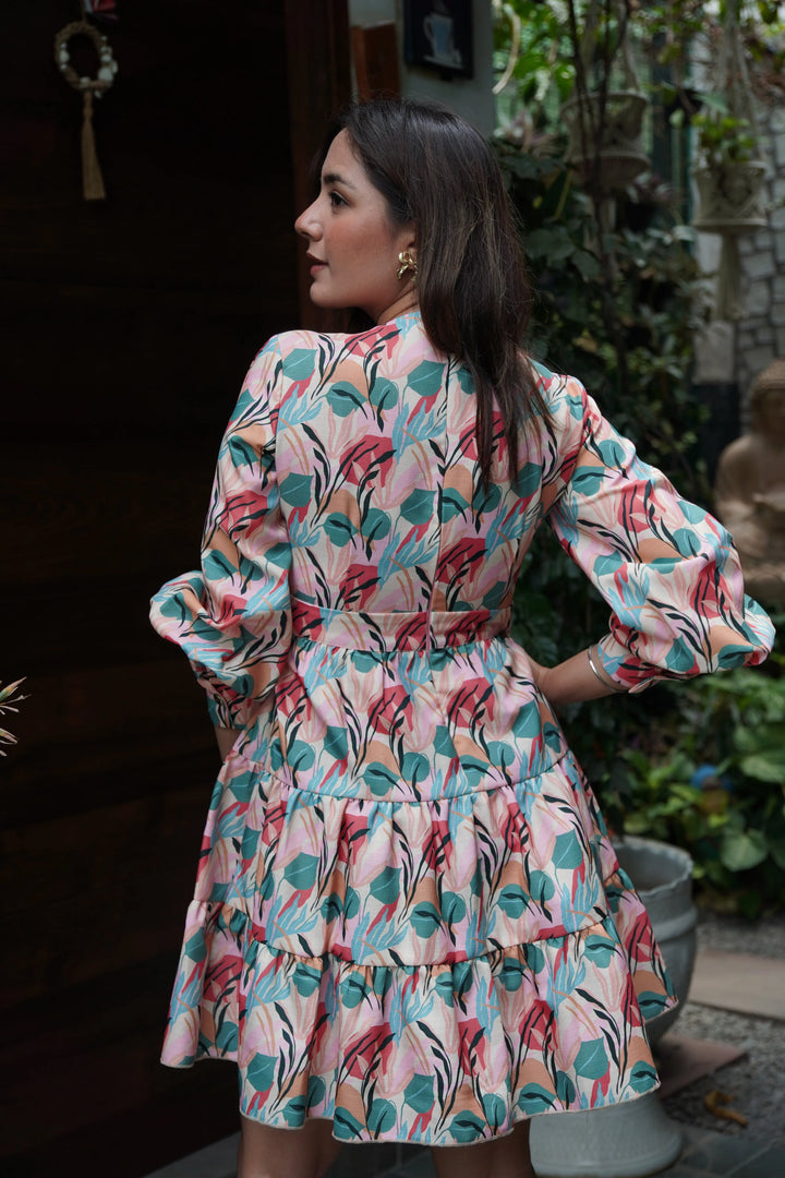 3-Layered Floral Mini Dress - Risate