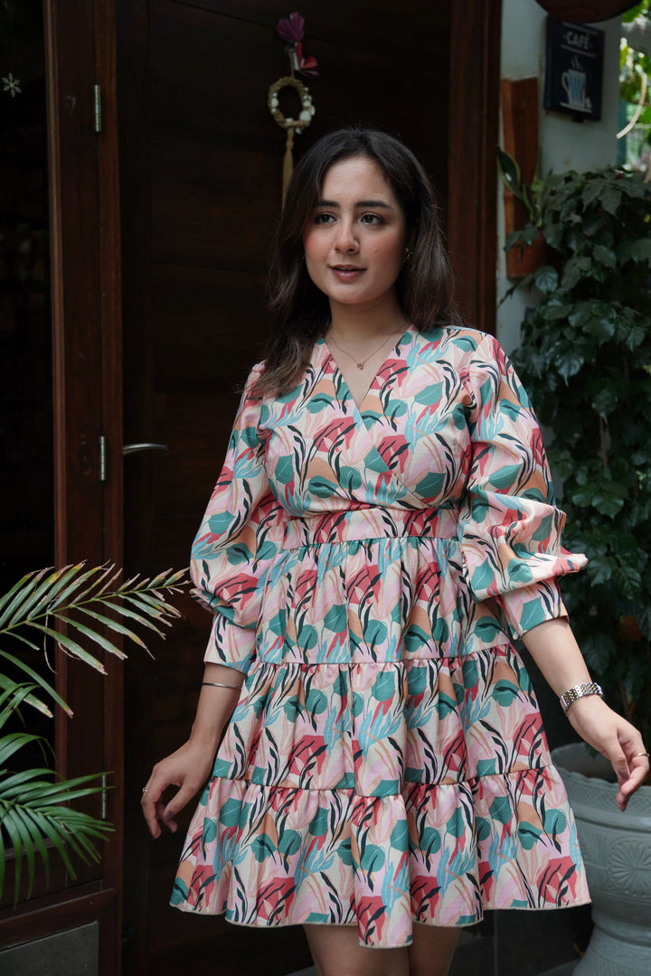 3-Layered Floral Mini Dress - Risate