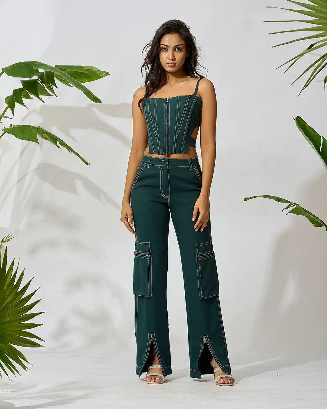 Bottom Zip Top Stitch Pants - Risate