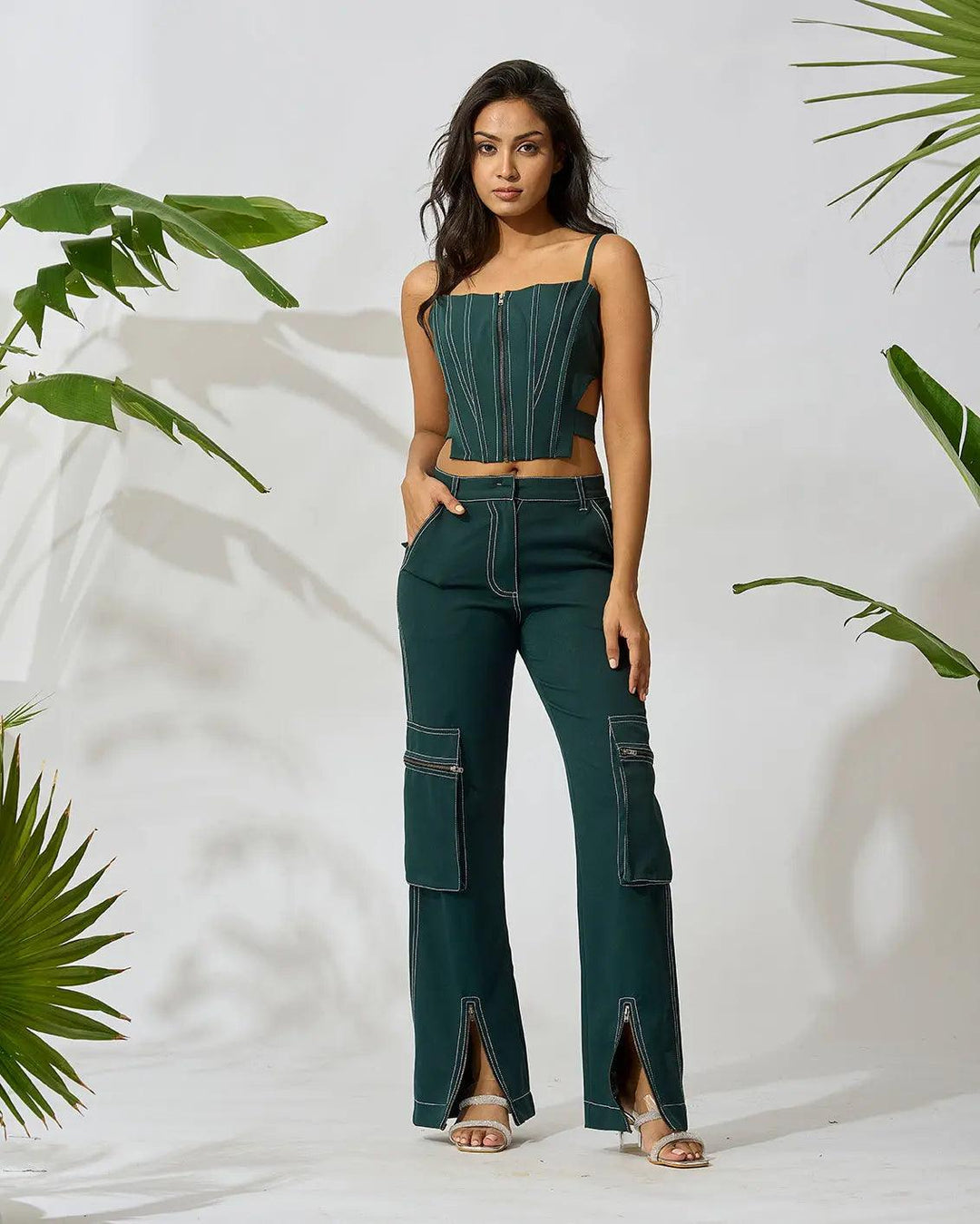 Bottom Zip Top Stitch Pants - Risate