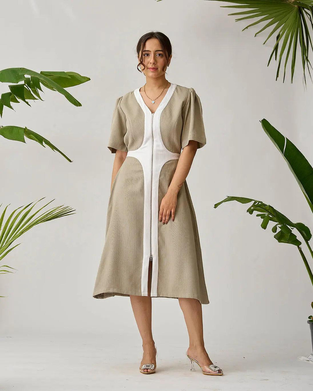 Chic Harmony Two Tone Midi Dress - Risate