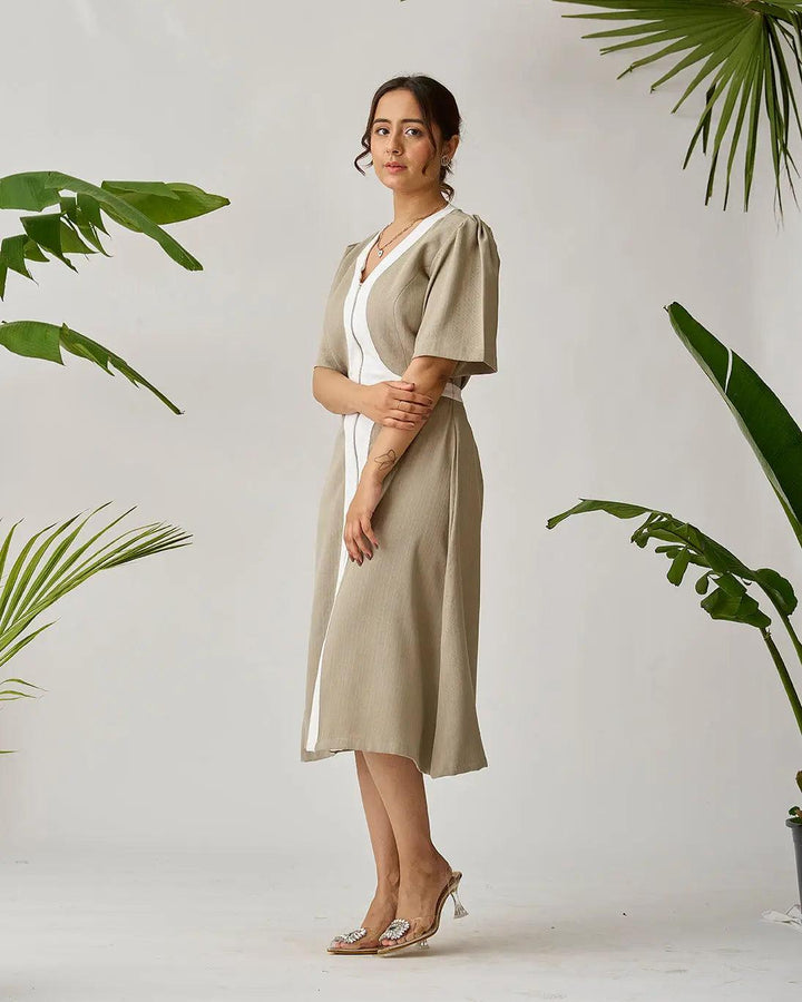 Chic Harmony Two Tone Midi Dress - Risate