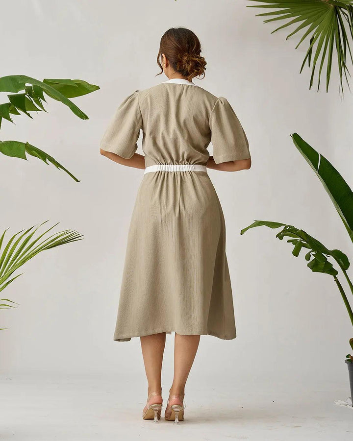 Chic Harmony Two Tone Midi Dress - Risate