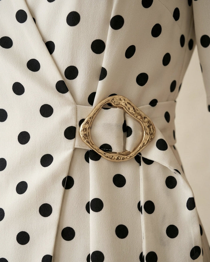 Classic Polka Dot Asymmetric Wrap Co-ord Set - Risate