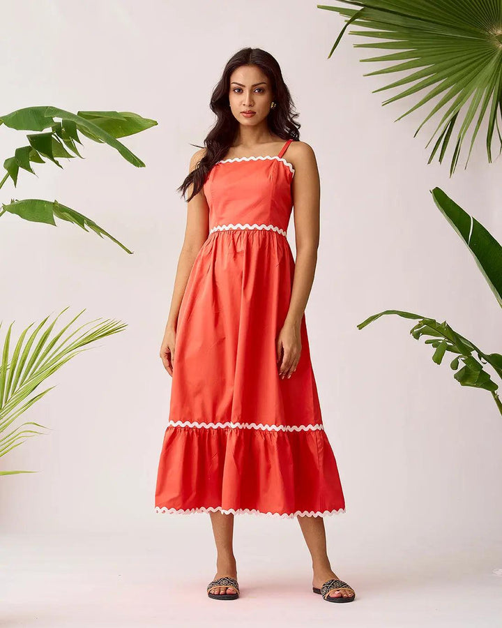 Coastal Breeze Lace Overlay Cotton Dress - Risate