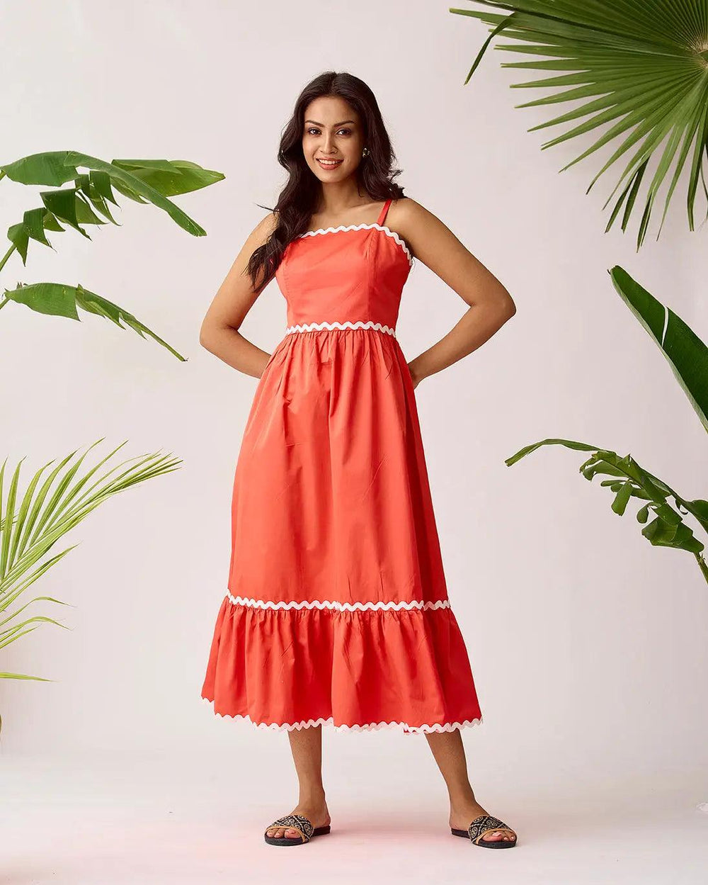 Coastal Breeze Lace Overlay Cotton Dress - Risate
