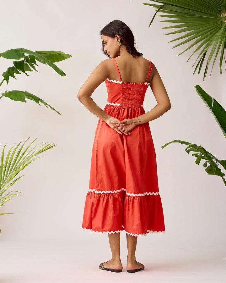 Coastal Breeze Lace Overlay Cotton Dress - Risate