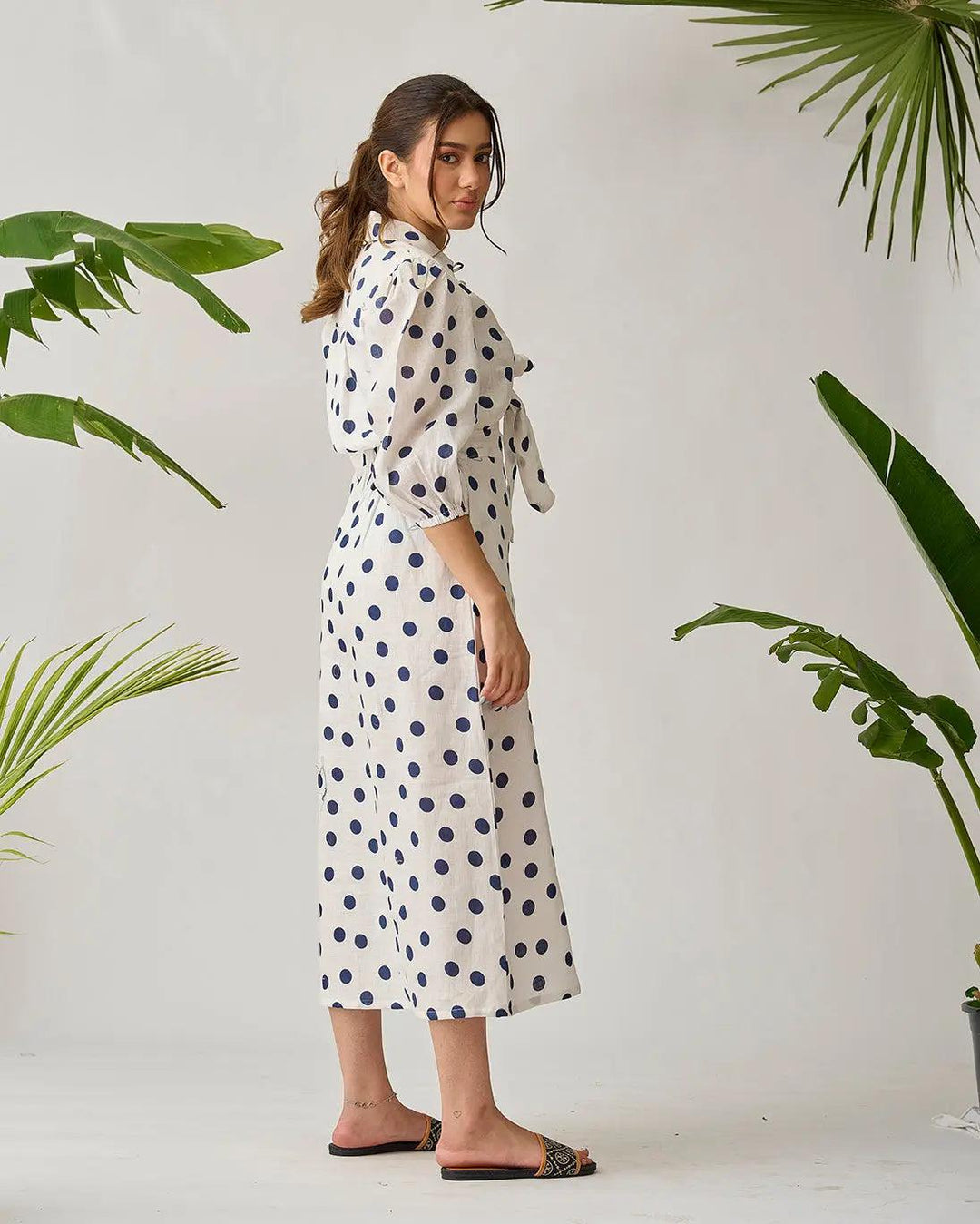 Coastal Breeze Linen Front Knot Dress - Risate