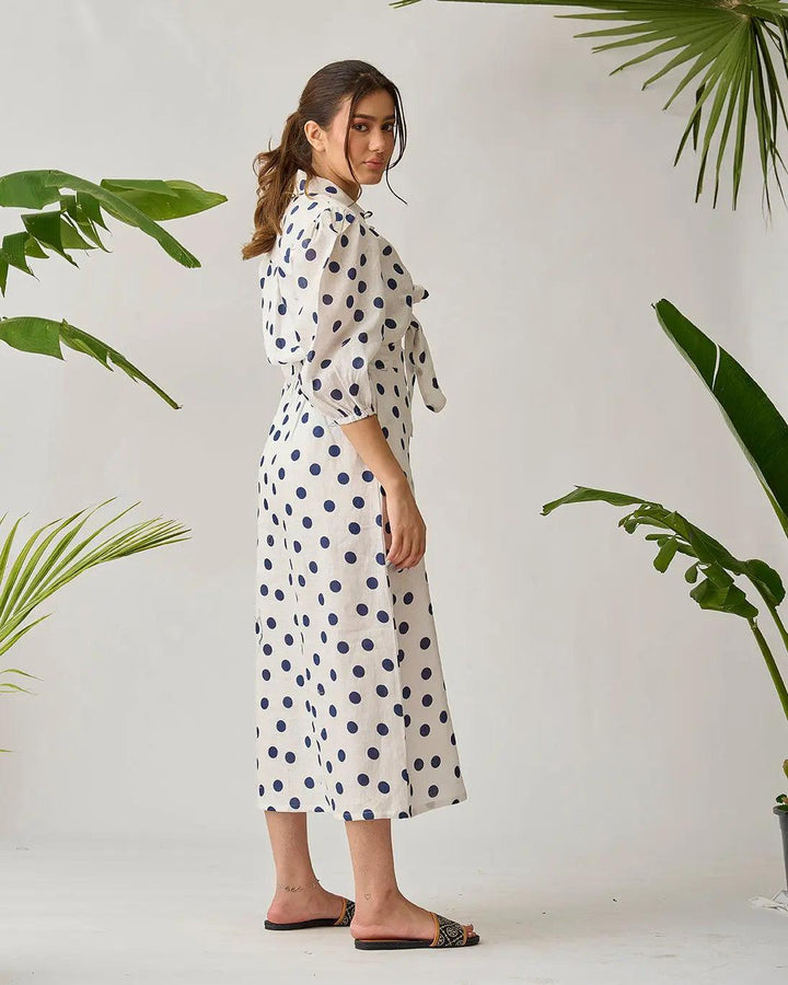 Coastal Breeze Linen Front Knot Dress - Risate