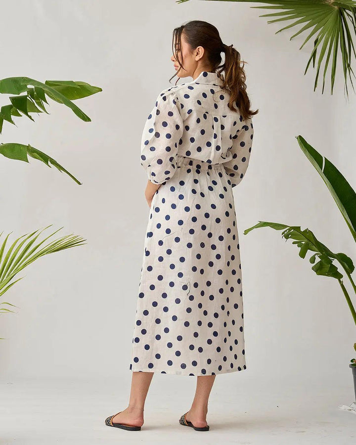 Coastal Breeze Linen Front Knot Dress - Risate