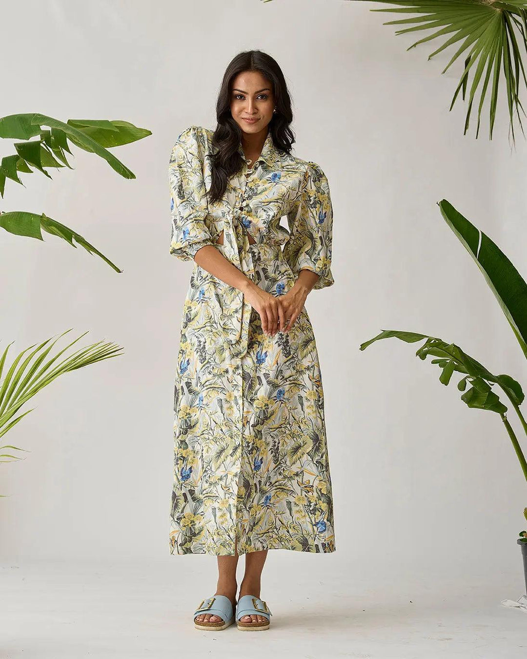 Coastal Breeze Linen Front Knot Dress - Risate