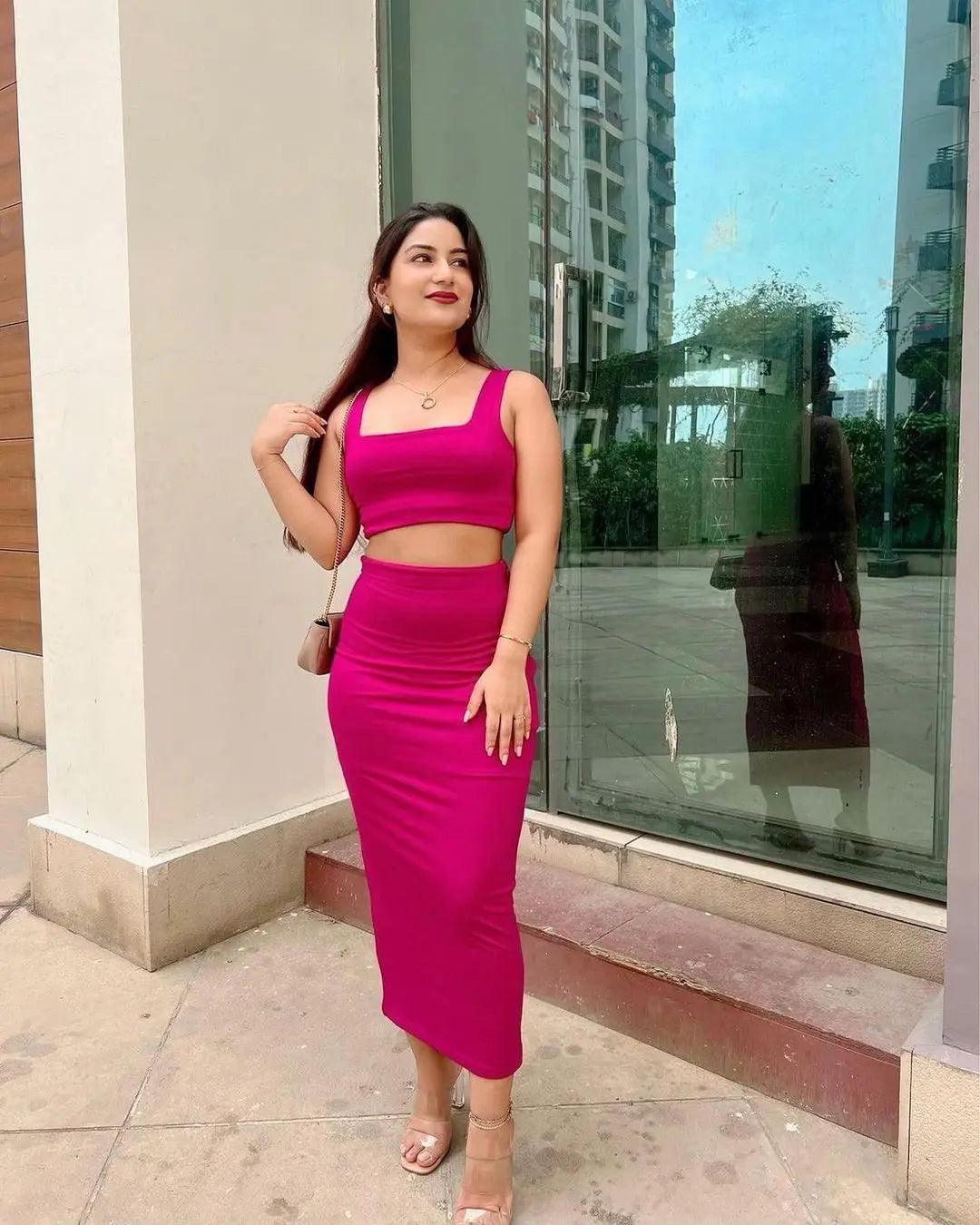 Crop Top and Skirt Co-ord Set - Risate