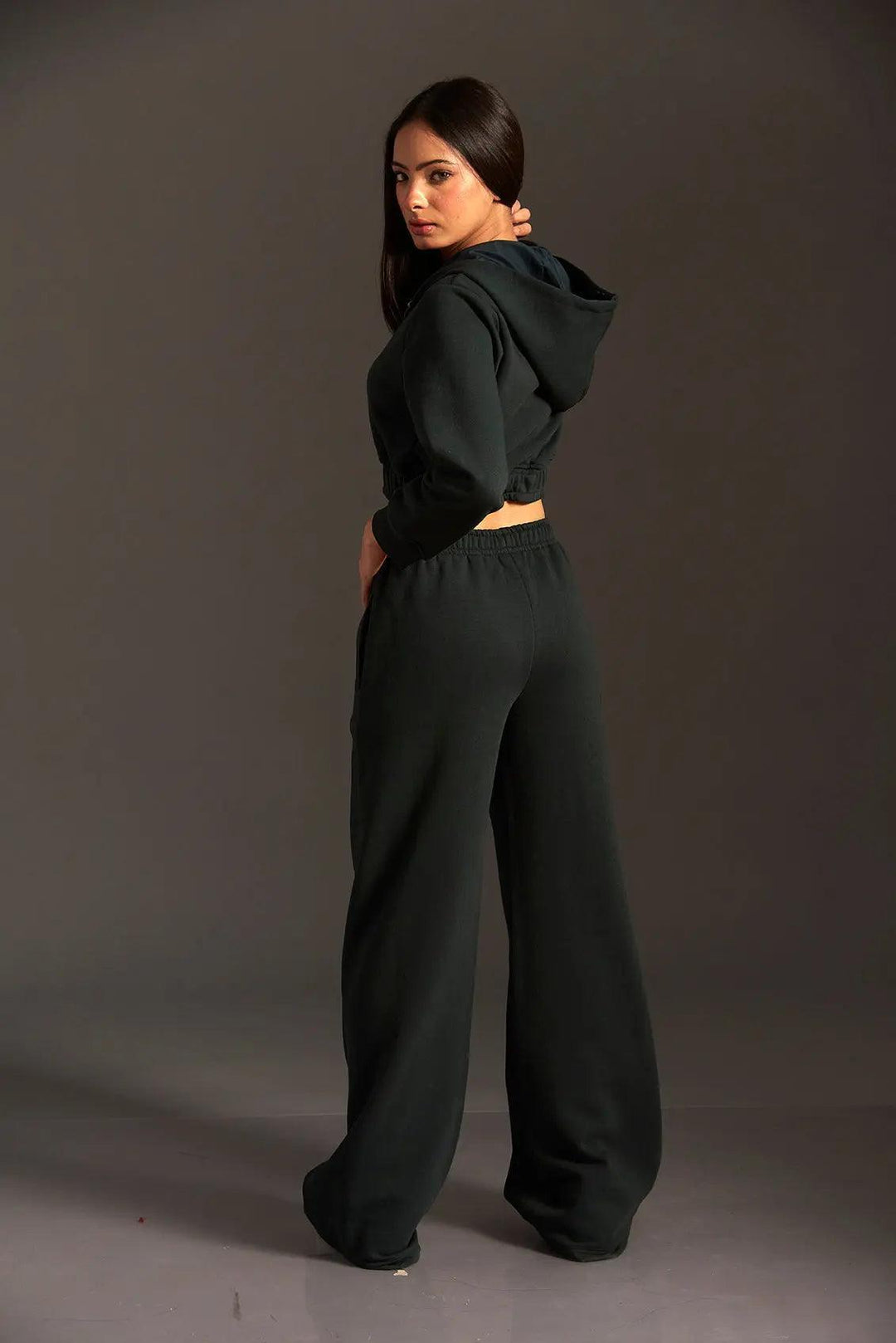 Cropped Hoodie with Flared Jogger Pants - Risate