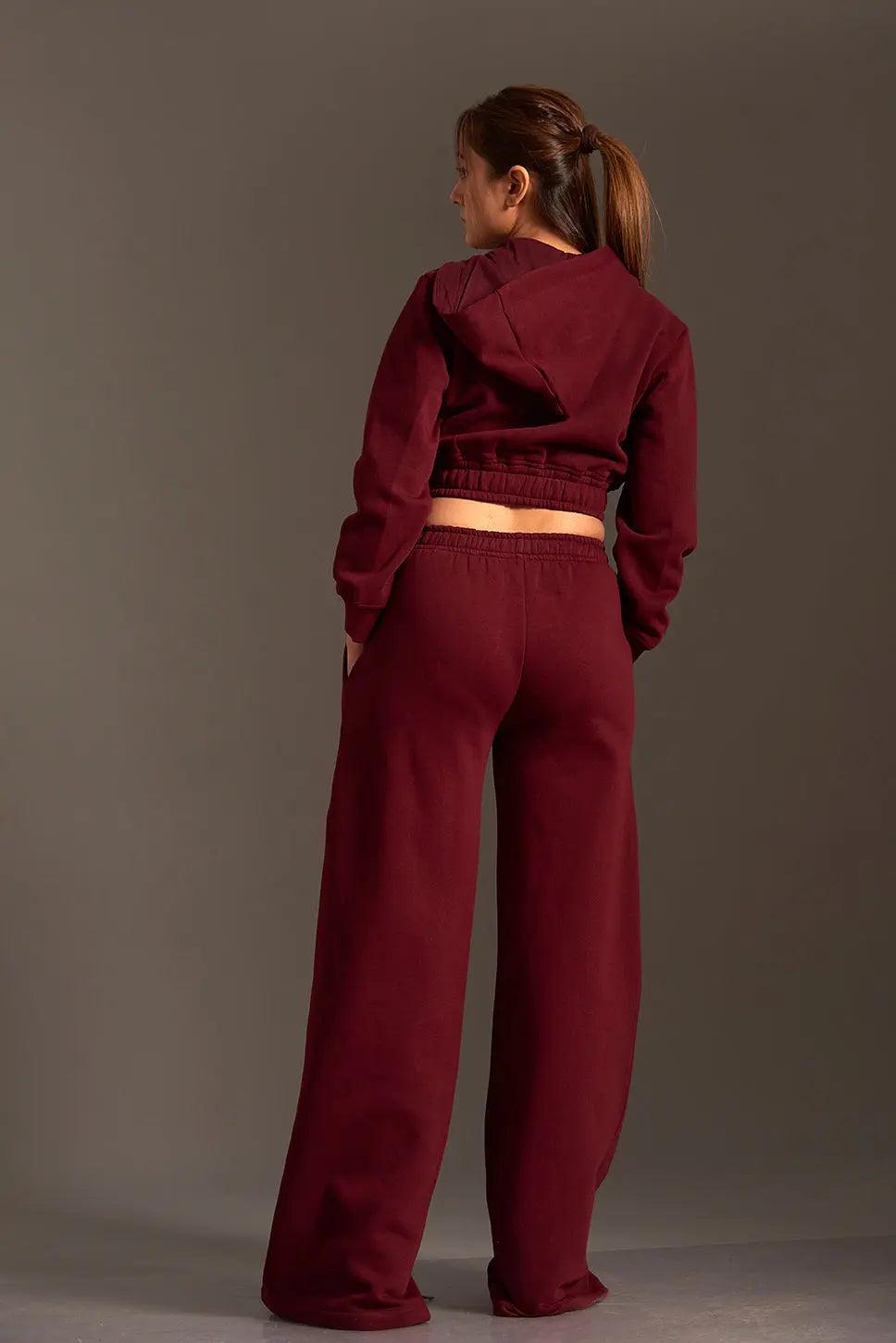 Cropped Hoodie with Flared Jogger Pants - Risate