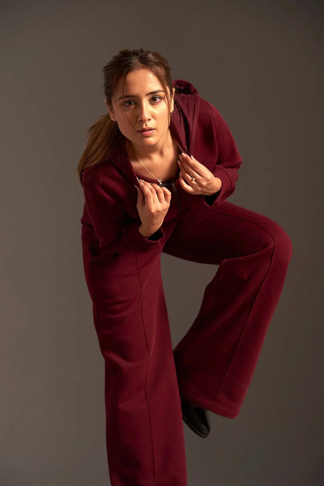Cropped Hoodie with Flared Jogger Pants - Risate