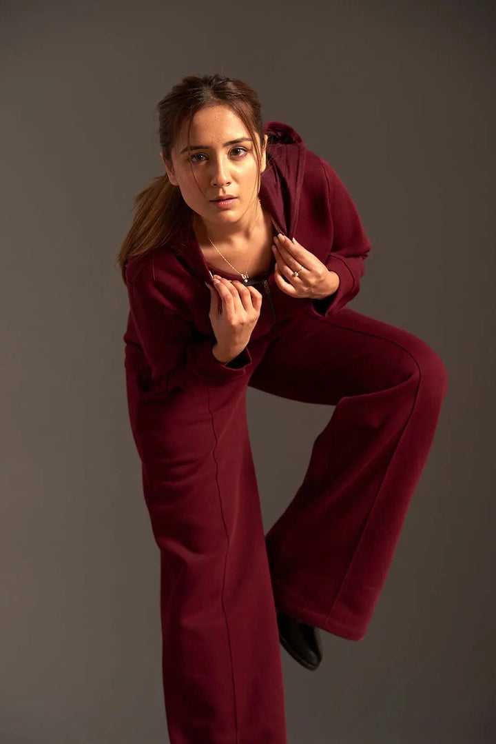 Cropped Hoodie with Flared Jogger Pants - Risate
