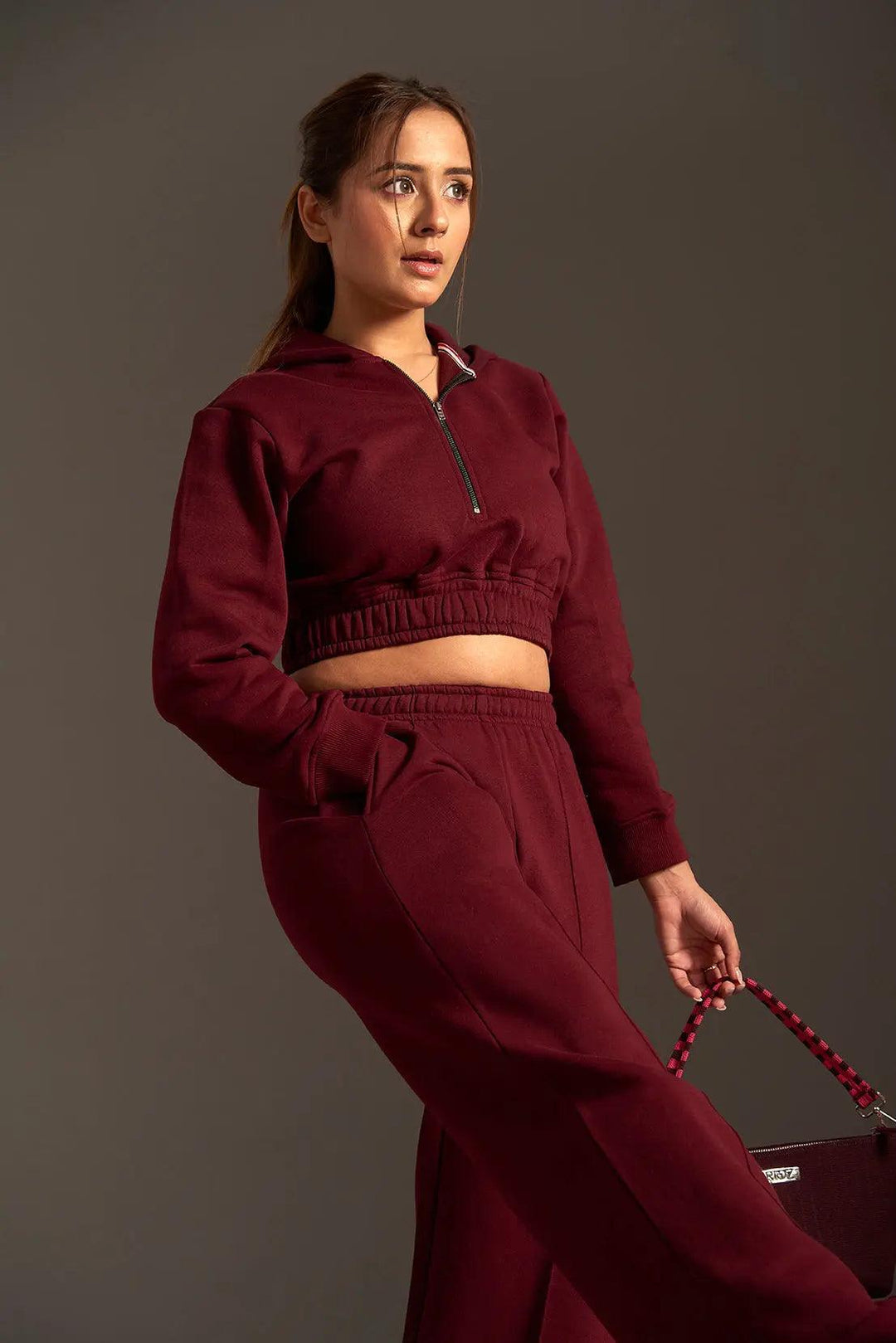 Cropped Hoodie with Flared Jogger Pants - Risate