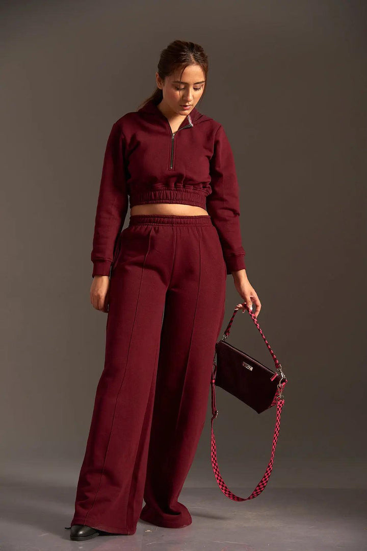 Cropped Hoodie with Flared Jogger Pants - Risate