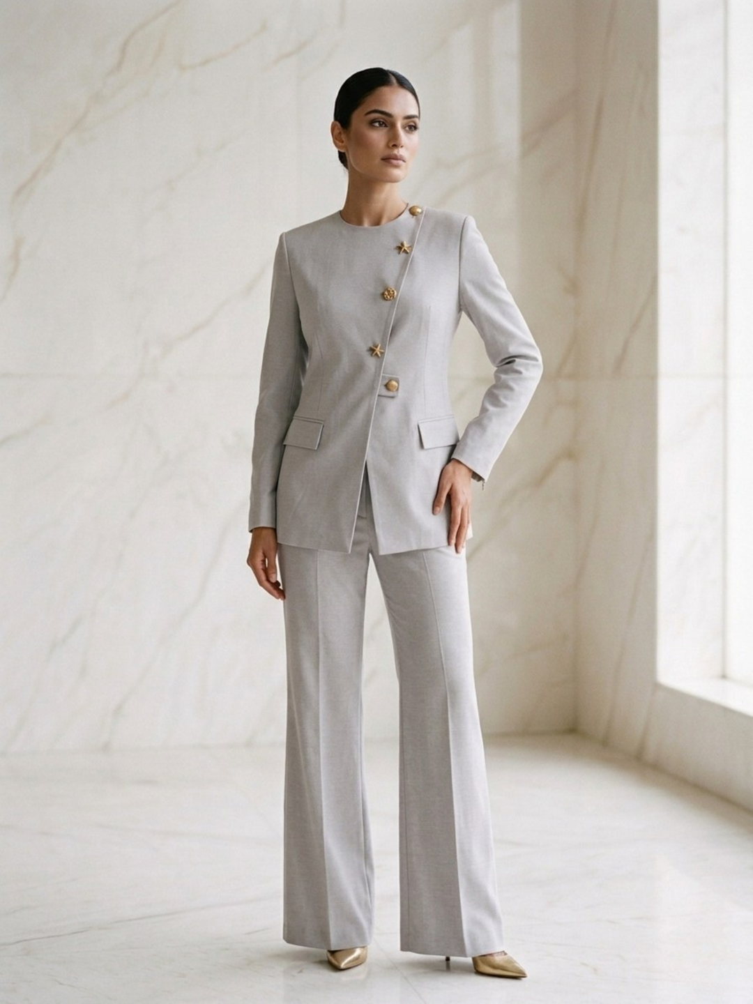 Executive Coastal-Pearl Grey Chic Co-ord - Risate