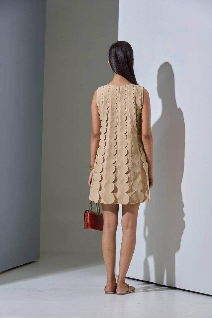 Faux Leather Cascade Pebble Drop Mini Dress - Risate