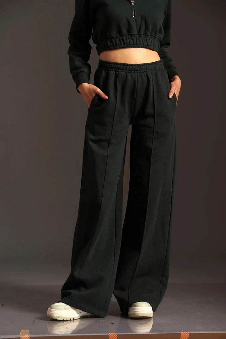 Flared Fleece Jogger Pants for Women - Risate
