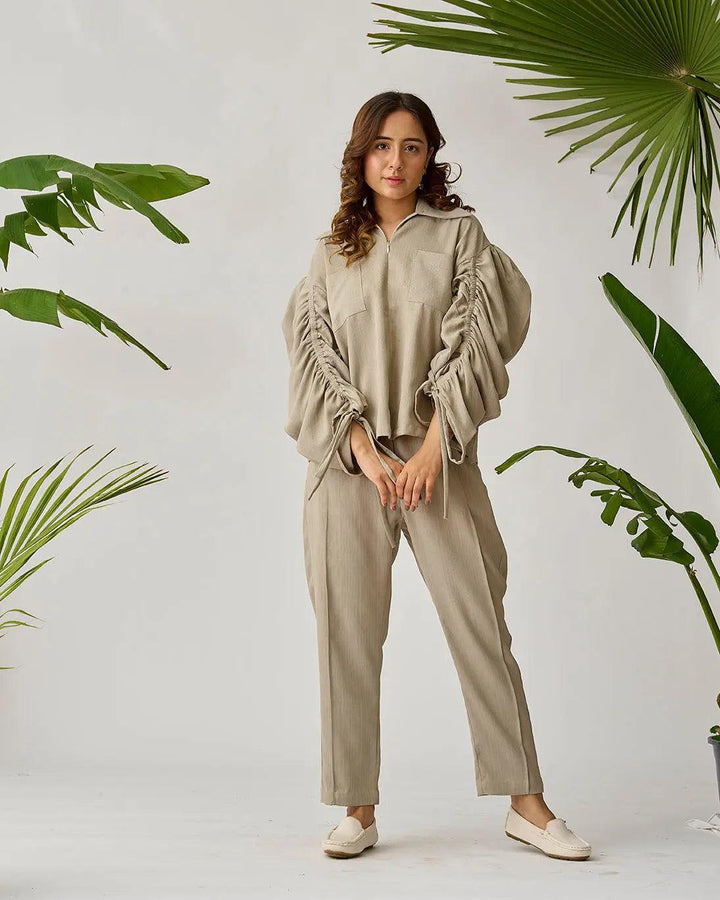 Flight Ready Gathered Sleeve Co-ord Set - Risate