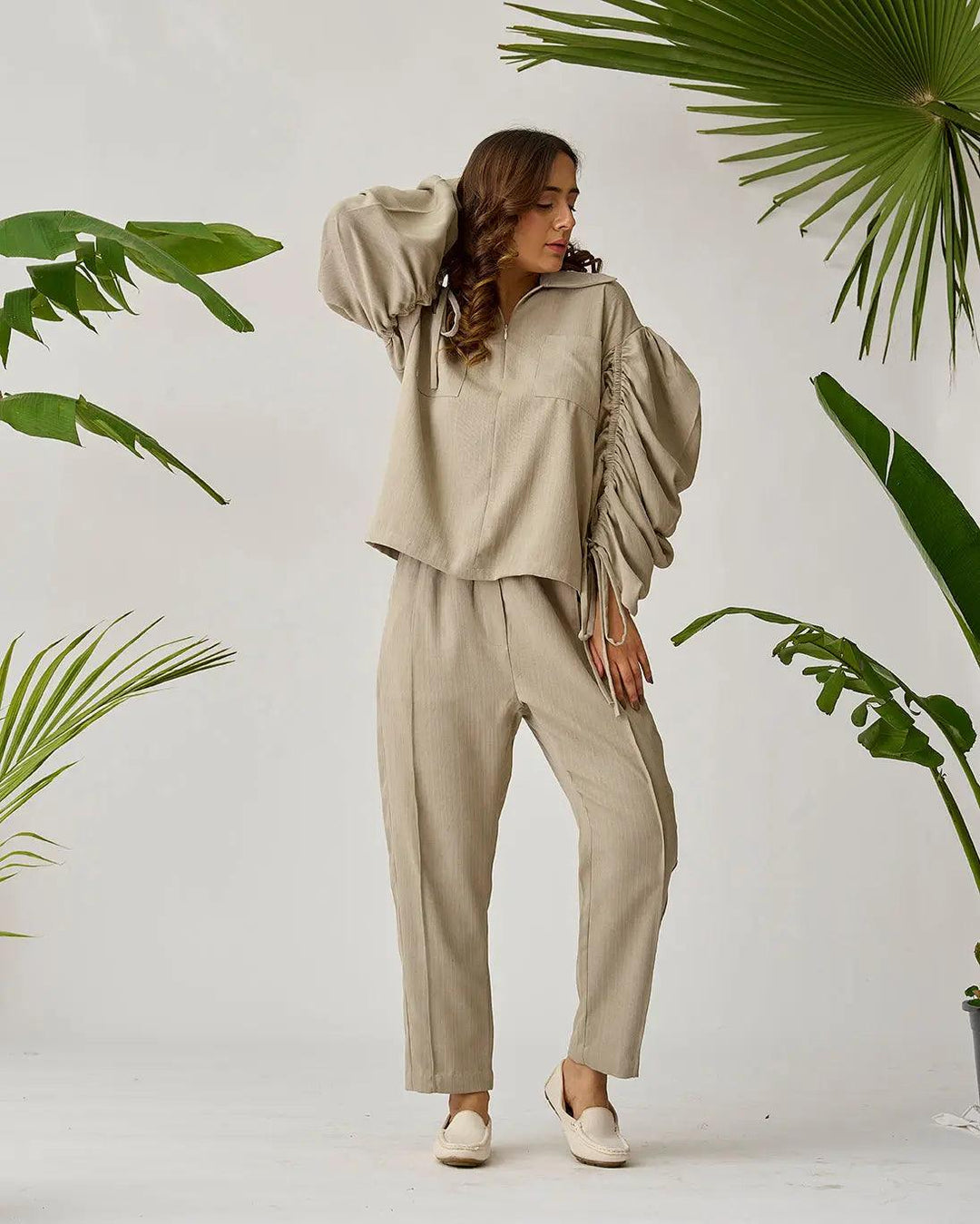 Flight Ready Gathered Sleeve Co-ord Set - Risate