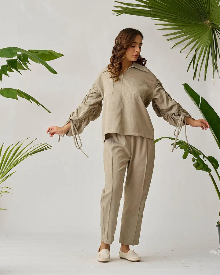 Flight Ready Gathered Sleeve Co-ord Set - Risate