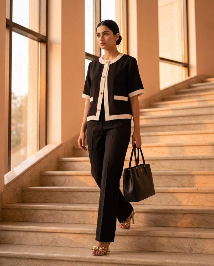 The Aurelia Monochrome Crepe Co-ord Set