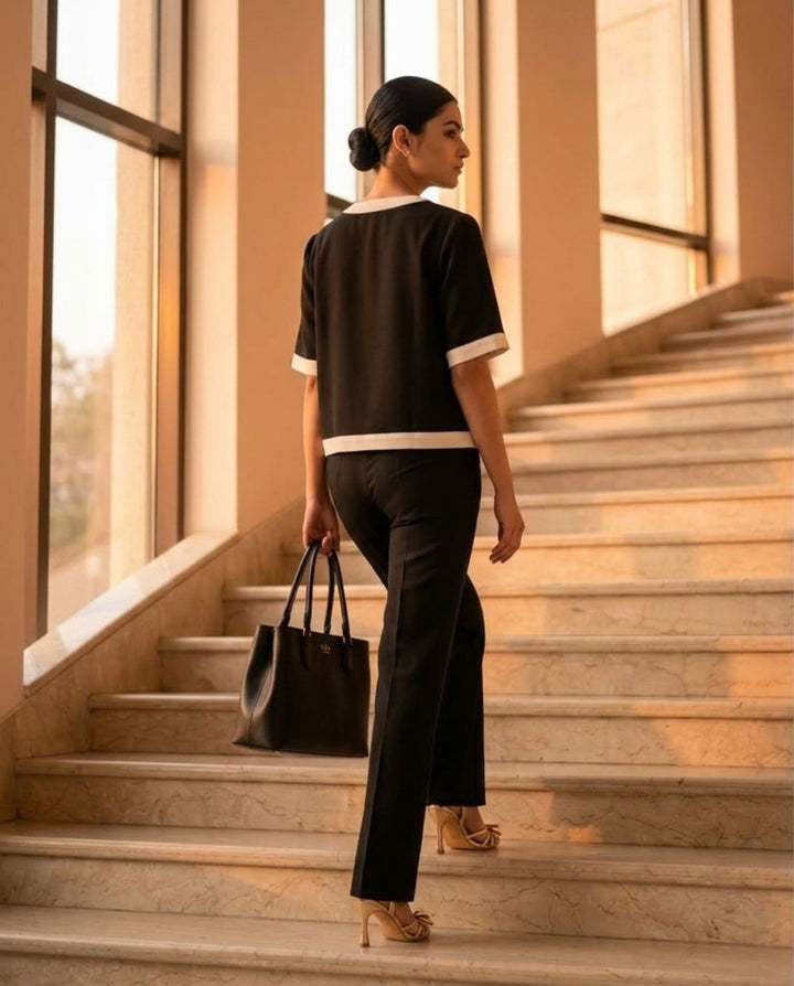 The Aurelia Monochrome Crepe Co-ord Set