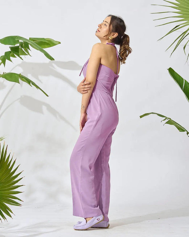 Off Shoulder Front Slit Jumpsuit - Risate