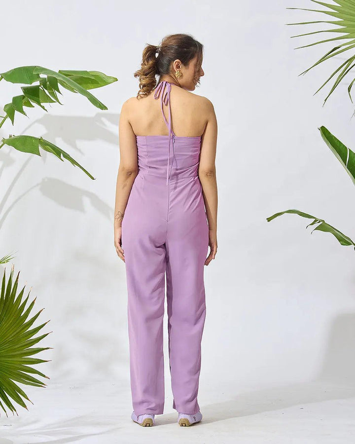 Off Shoulder Front Slit Jumpsuit - Risate