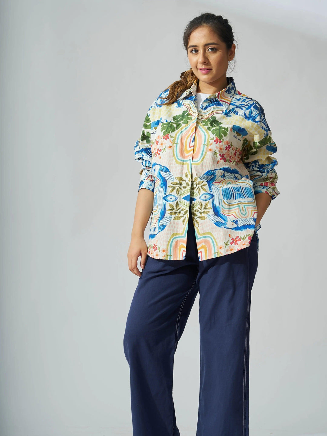Personage Print Cotton Shirt - Risate