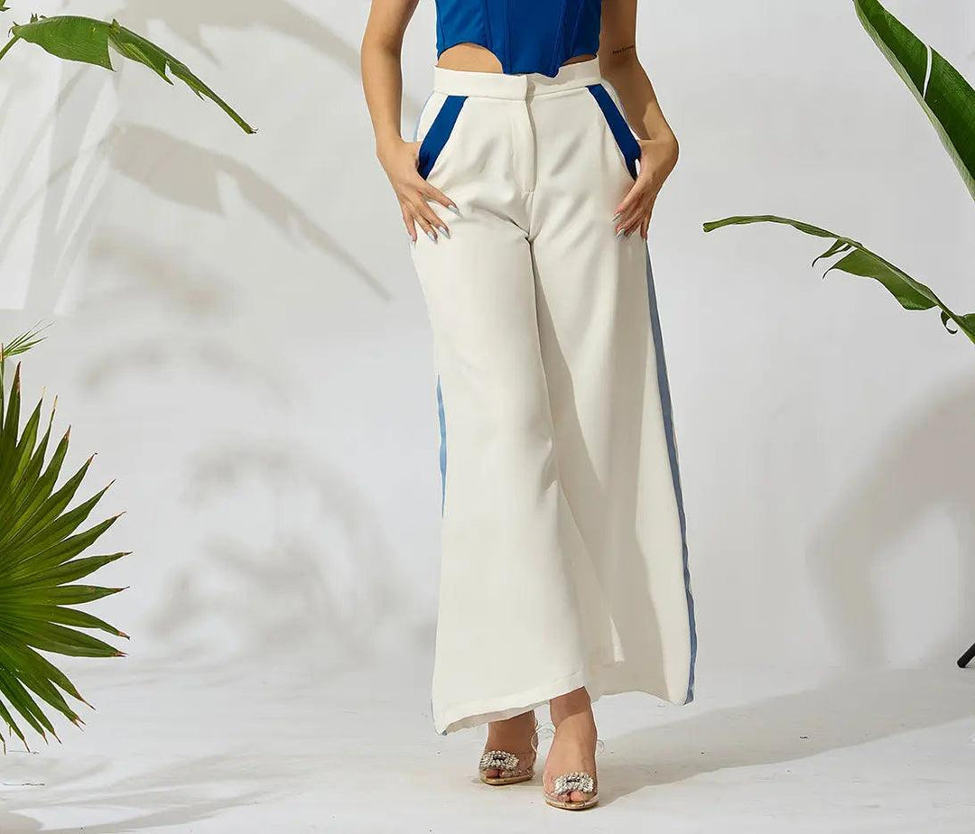 Pure Bliss White Flare Trousers - Risate