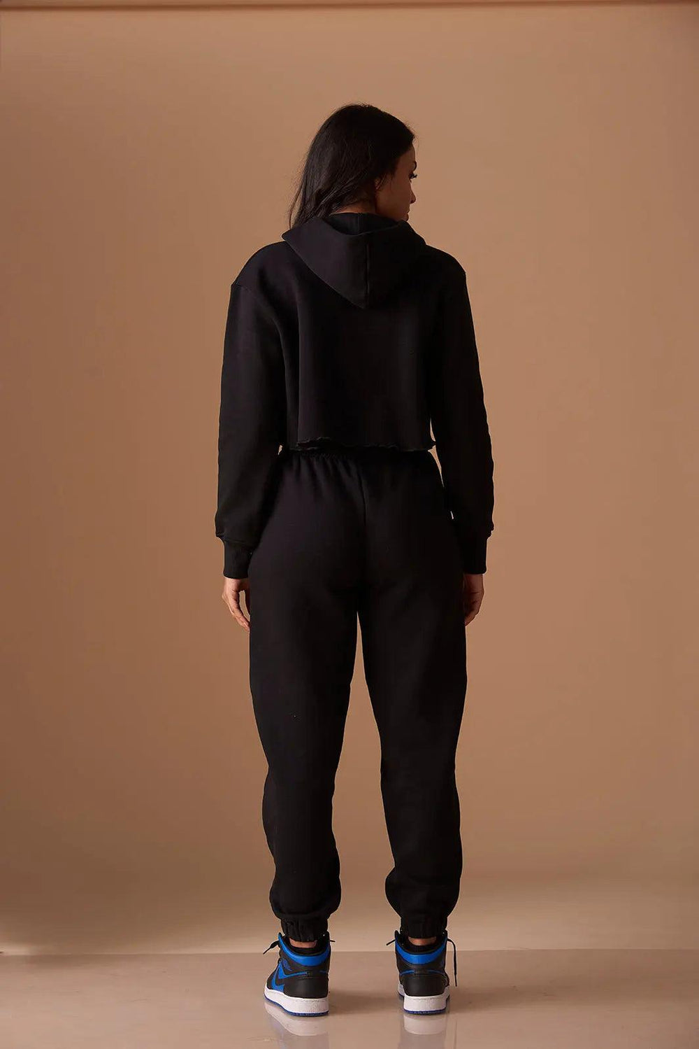 Relaxed Crop Hooded Sweatshirt with Mid Rise Joggers - Risate