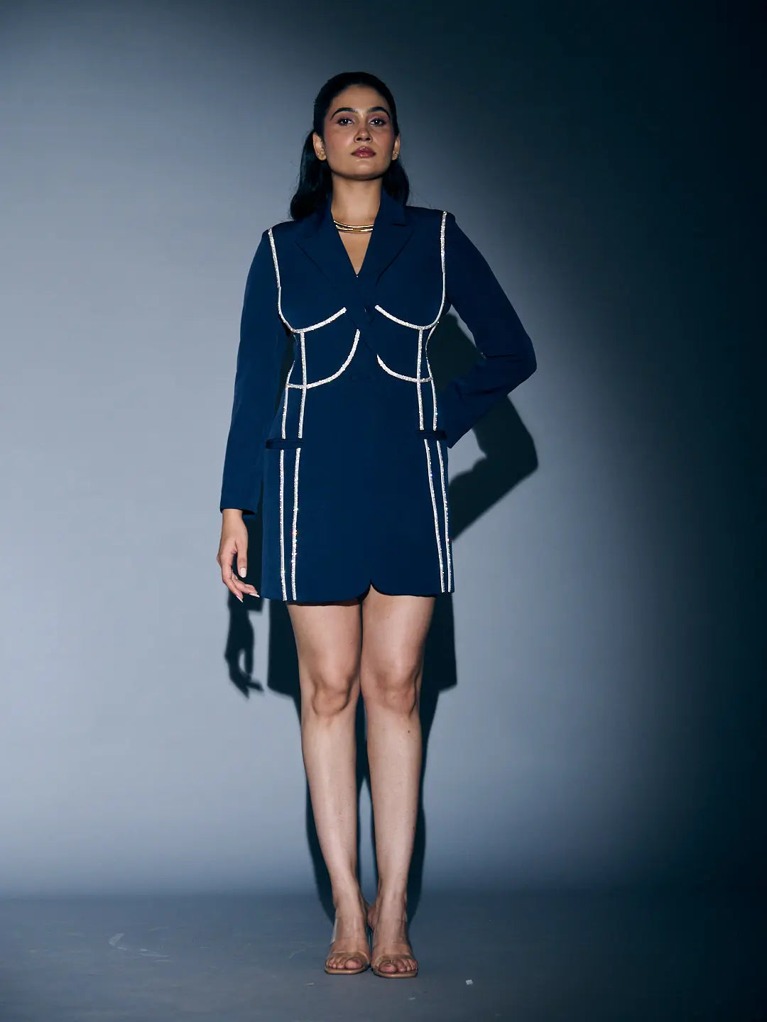 Rhinestone Shine On Blazer Dress - Risate