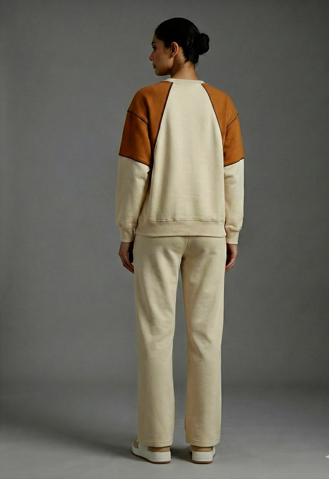 The Signature Colorblock Co-ord Set | Tan & Egg White