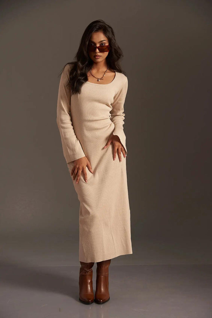Scoop Neck Bodycon Dress - Risate