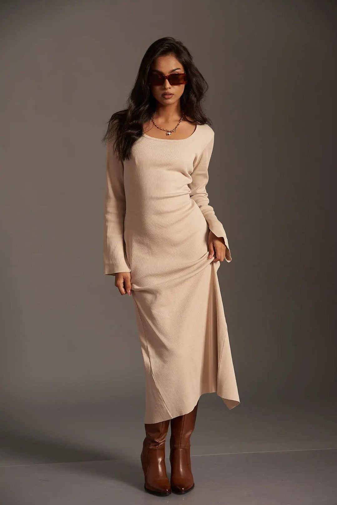Scoop Neck Bodycon Dress - Risate