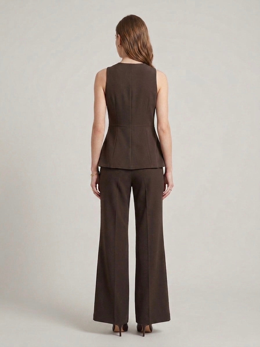 Solara Celestial Peplum Vest & Wide-Leg Trouser Set - Risate