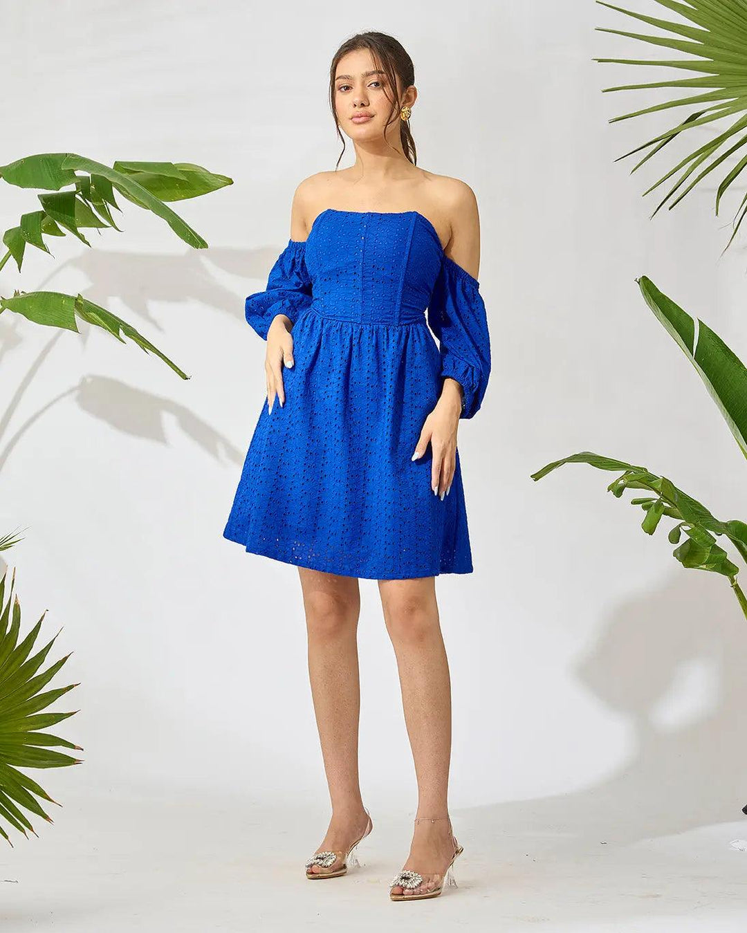 Sweetheart Mini Corset Schiffli  Dress - Risate