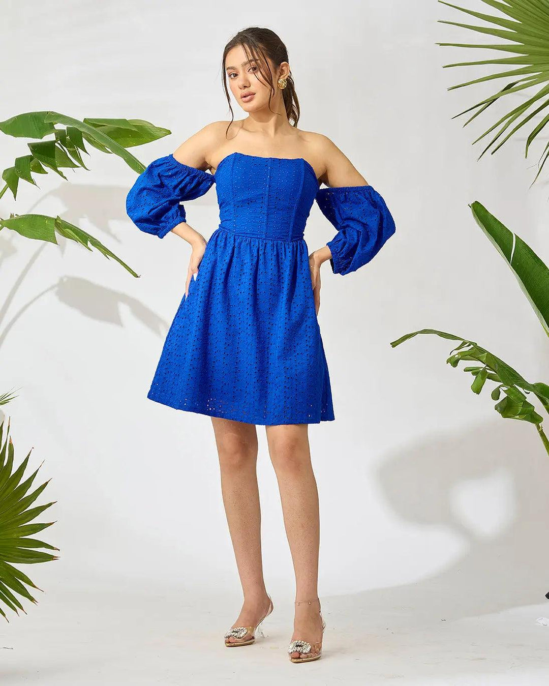 Sweetheart Mini Corset Schiffli  Dress - Risate