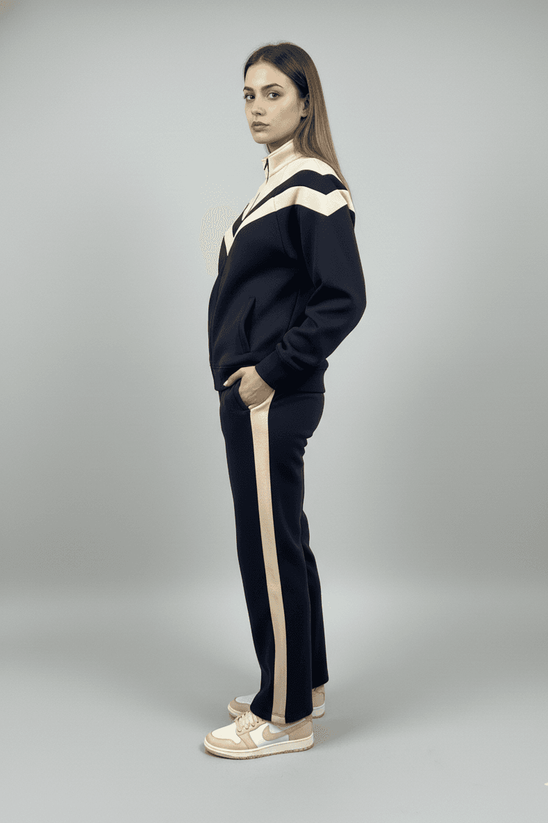 THE HERITAGE V-BLOCK FLEECE CO-ORD SET - Risate