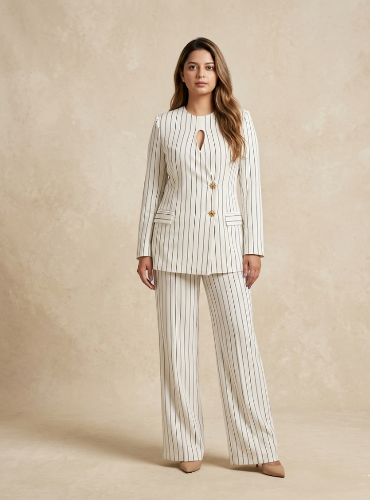 The Clara Pinstripe Tailored Suiting Set - Risate