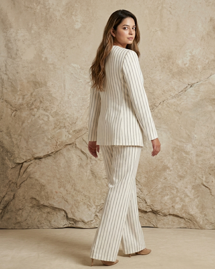 The Clara Pinstripe Tailored Suiting Set - Risate