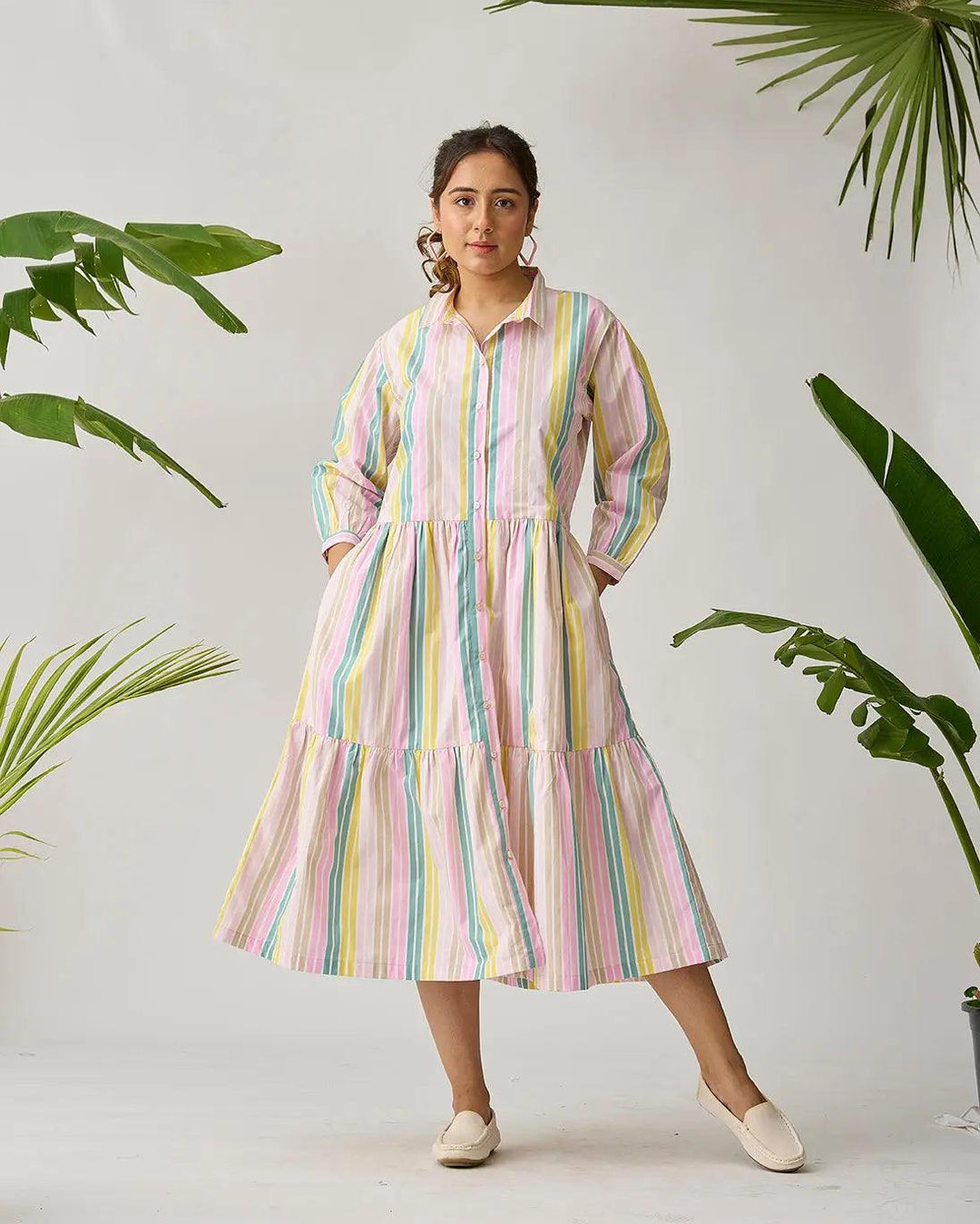 Tropical Tide Beach Cotton Dress - Risate