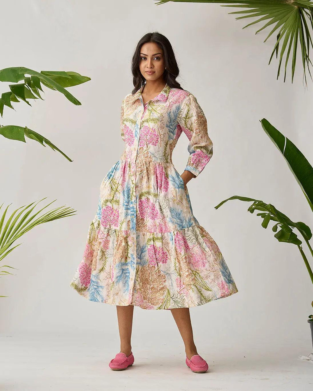 Tropical Tide Linen Dress - Risate