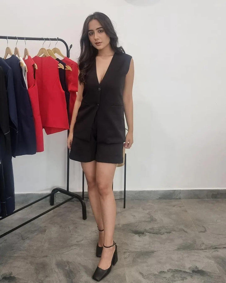 Waist Coat with Shorts Coord Set - Risate