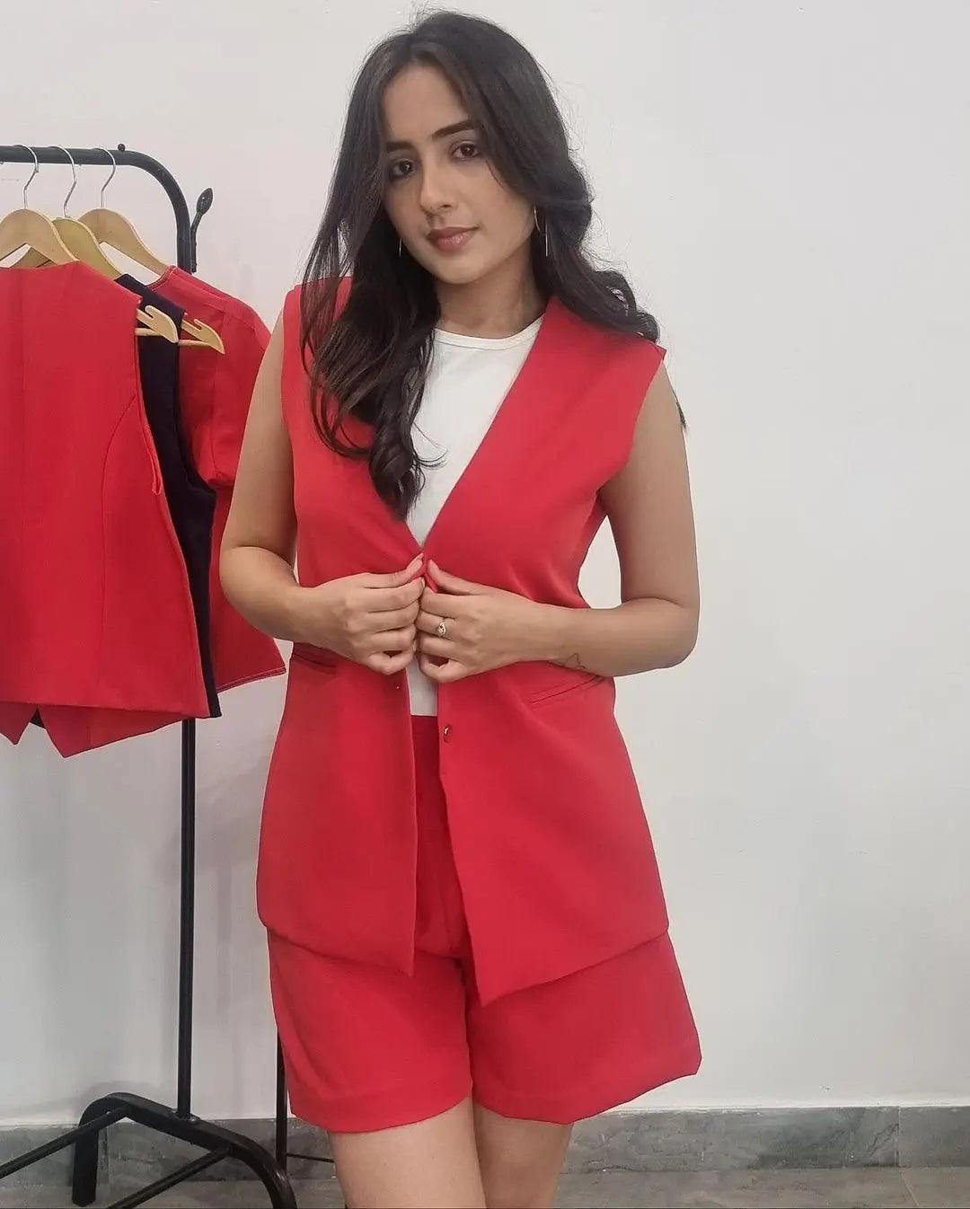 Waist Coat with Shorts Coord Set - Risate